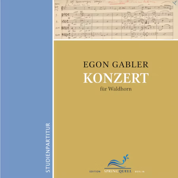 egon gabler hornkonzert partitur, cover der ausgabe des musikverlages edition springquell berlin